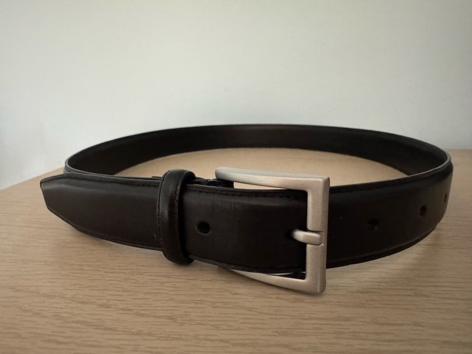 Pasek do spodni męski skórzany Genuine Leather czarny 90 cm