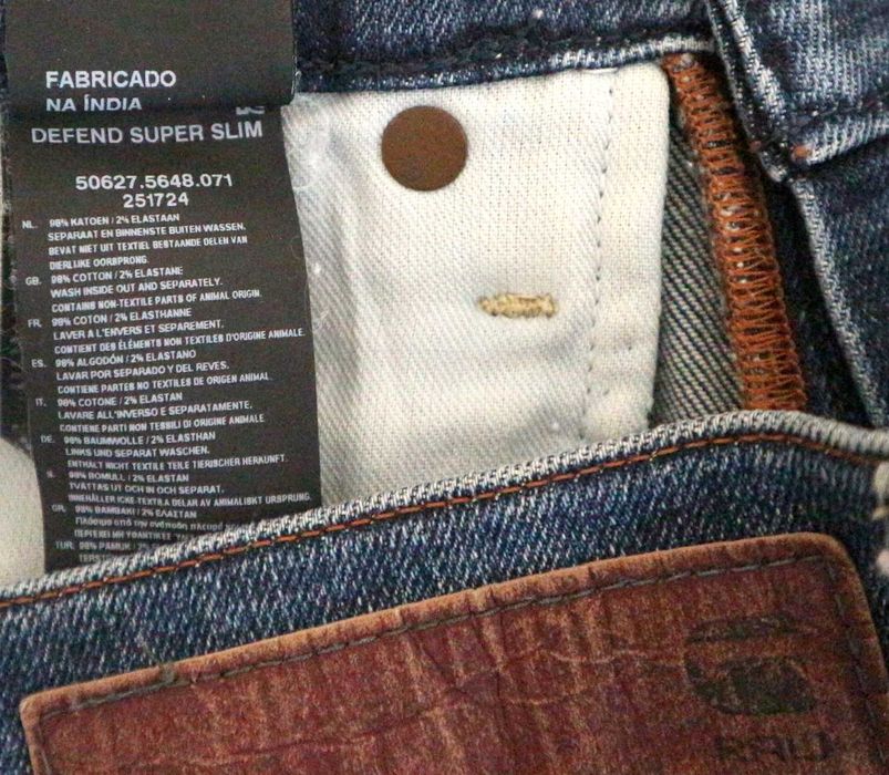 G-Star Defend Super Slim spodnie jeansy W30 L32 pas 2 x 41/42 cm