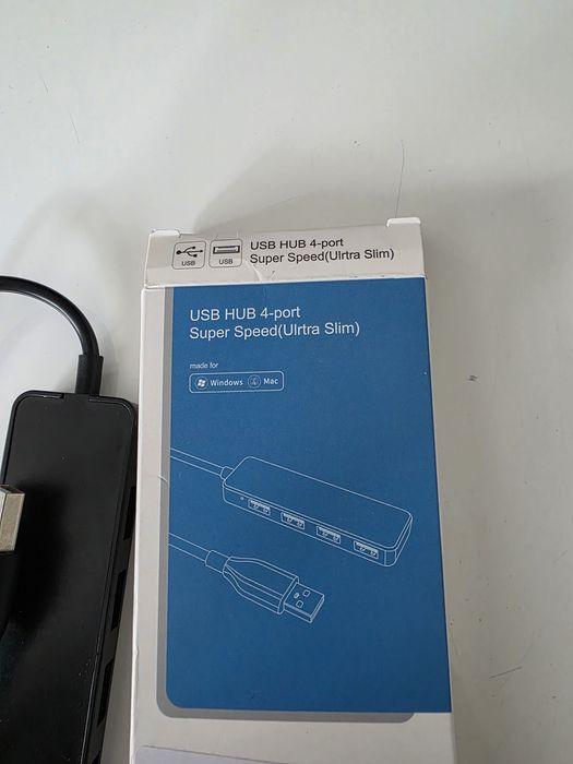 USB hub 4 porty super speed slim adapter przejściówka na więcej usb