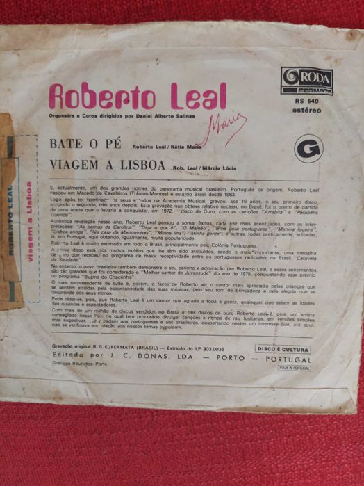 Single de Roberto Leal - Bate o Pé + Viagem a Lisboa Rio de Mouro • OLX.pt
