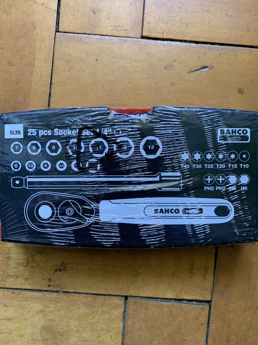 Наборы торцевых головок 1/4 BAHCO SL25, Набор напильников BAHCO (3 шт)