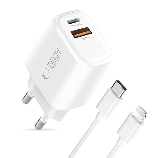 Tech-Protect Nca45W-Gan 2-Port Network Charger Pd 45W / Qc3.0 + Lightn