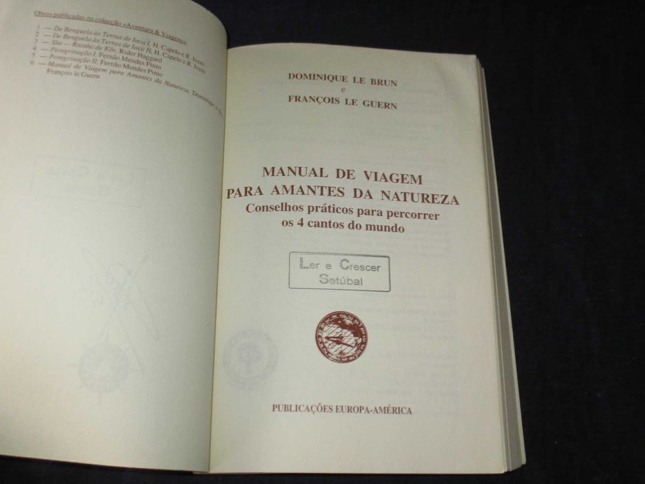 Livro Manual de Viagem para Amantes da Natureza