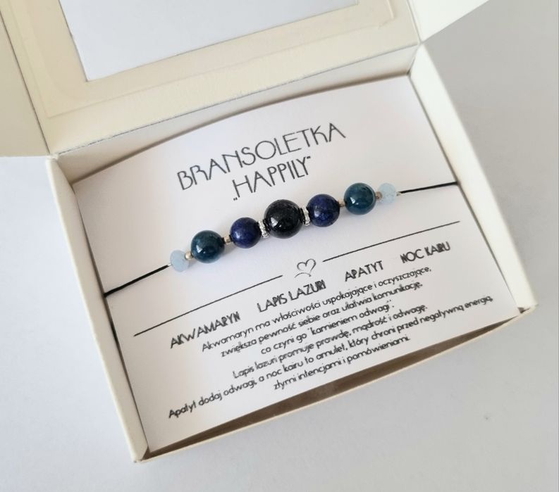 Bransoletka lapis lazuri noc kairu apatyt akwamaryn