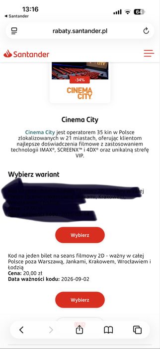 Sprzedam 4 vouchery kody do kina cinema city