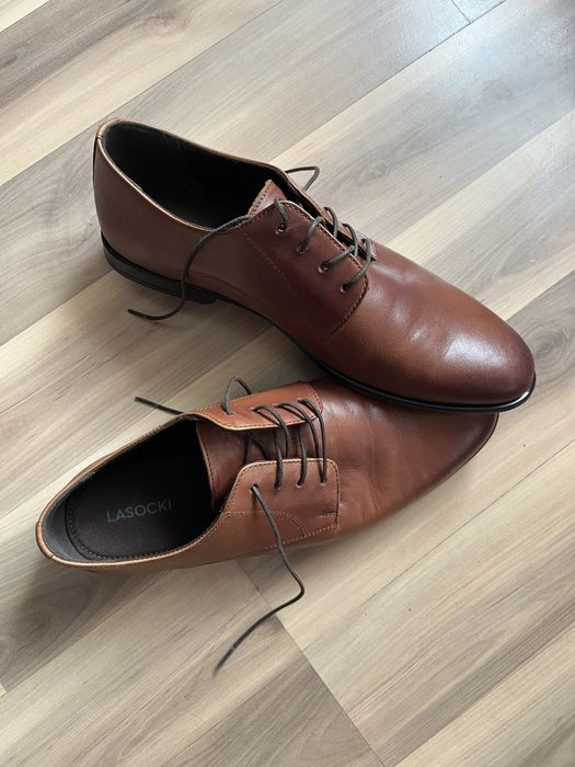 Buty męskie brązowe 41 Lasocki wyjściowe typ derby eleganckie