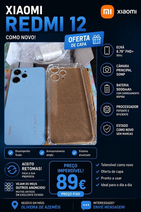Xiaomi redmi 12 só 89€