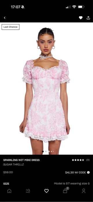 Платье кружевное Sugar Thrillz Dollskill с цветами лолита y2k dior