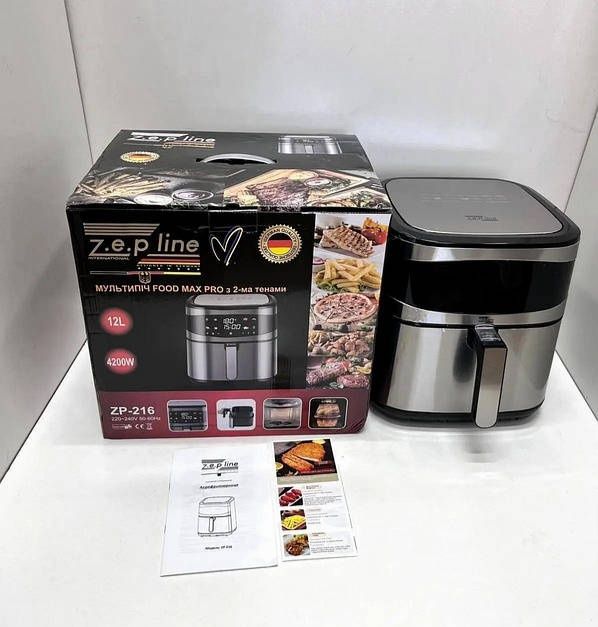 Аэрогриль 12л 4200вт с двумя тэнами и съемной корзиной / аерогриль