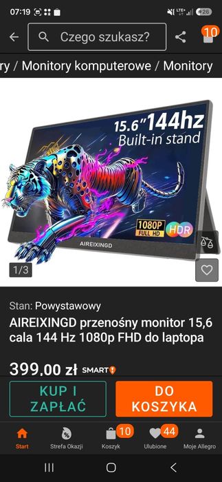 Monitor przenośny 15.6 jak nowy