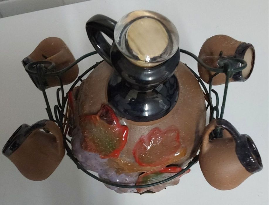 JARRO COLECÇÃO com MINI CANECAS,PEÇA DECORATIVA ou USO. Casa Sala Cozinha Quarto Bar Restauração.