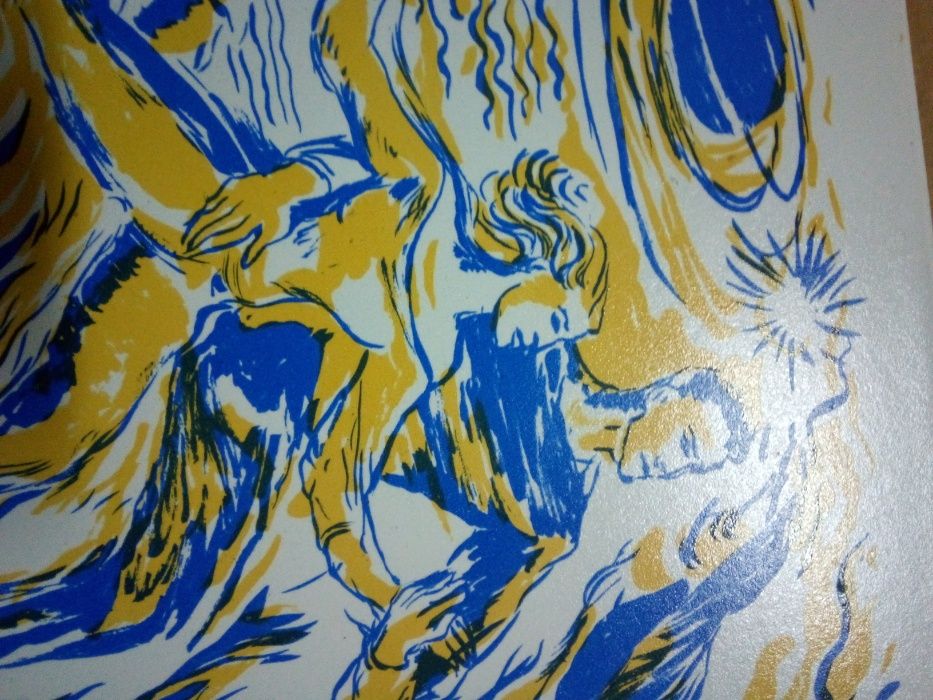 Azulejo Grande Pintura de L. Robalo 1990 numerado (Serigrafia em azule