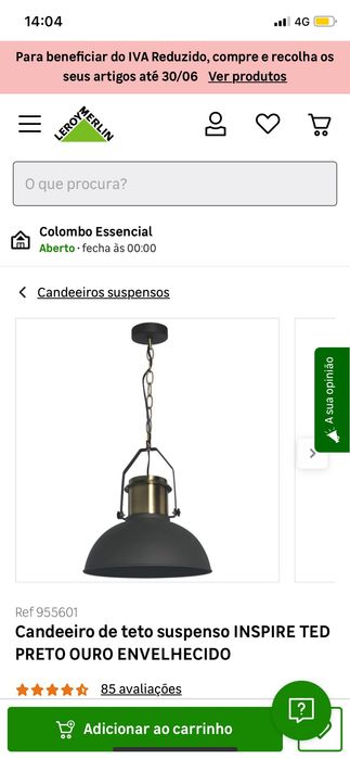 Luminária de teto/ candeeiro de teto