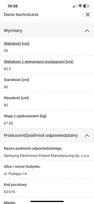 Sprzedam pralkę  Samsung