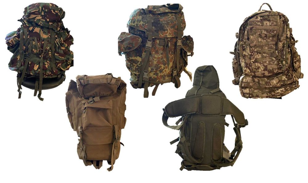 Conjunto de 5 mochilas militares