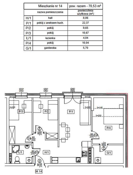 Mieszkanie 70,53 m² – nowa Kamienica Rybitew 3 – Pułtusk - Widok 5