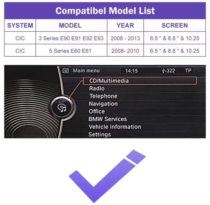 Модуль Carplay BMW CIC Android e60 e90