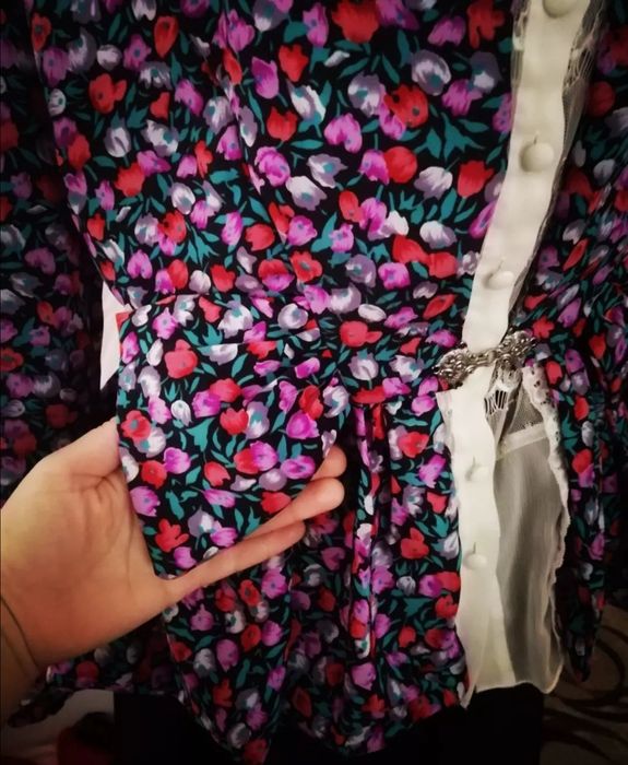 Вінтажний піджак шовк квіти