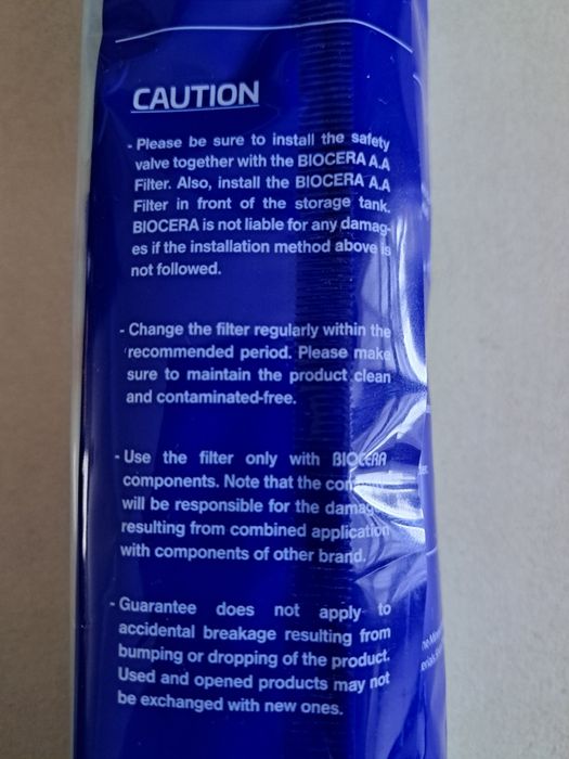 Filtr alkalizujący wodę, osmoza filtr, Redox Biocera Water Filter