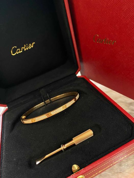 CARTIER LOVE Bransoletka złota z gipsówki