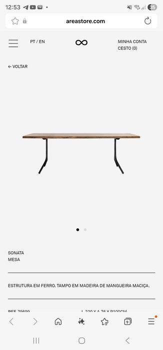 Mesa jantar da Area em Madeira