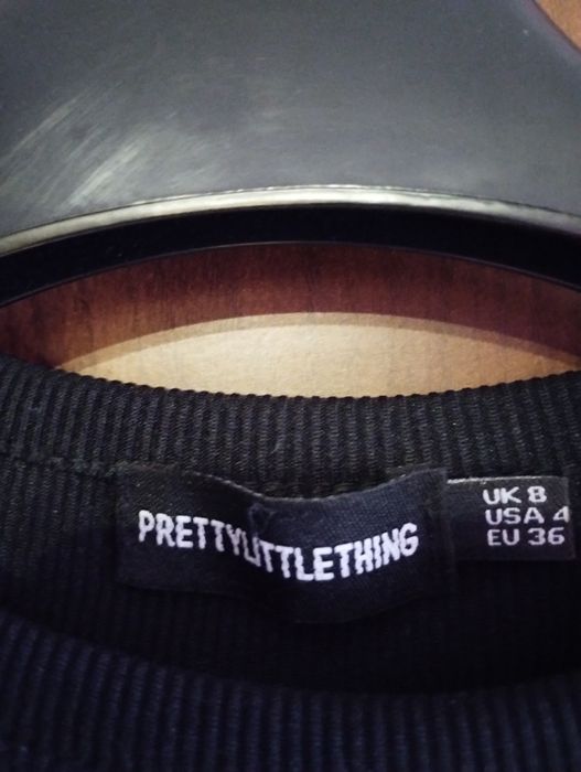 Czarne body wysoki stan prążek rozm 36 Prettylittlething