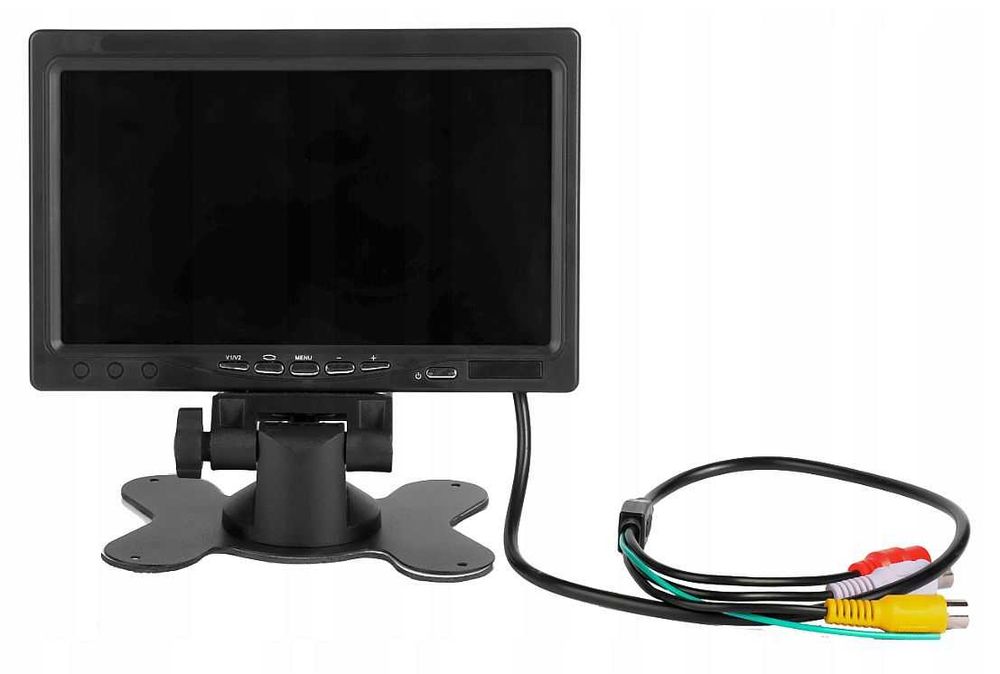 Wyświetlacz 7" LCD TFT  z 2 wejściami AV 12/24V do kamery cofania itp.