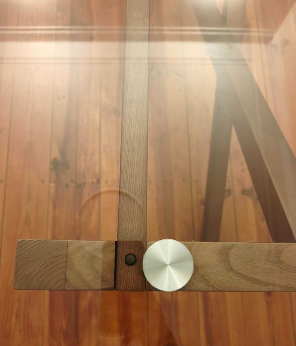 Secretária de Design em Vidro e Madeira 180x90 cm – Como Nova
