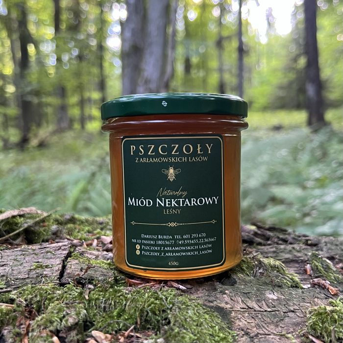 Miód nektarowy-leśny                             2 x słoik 450g/350ml