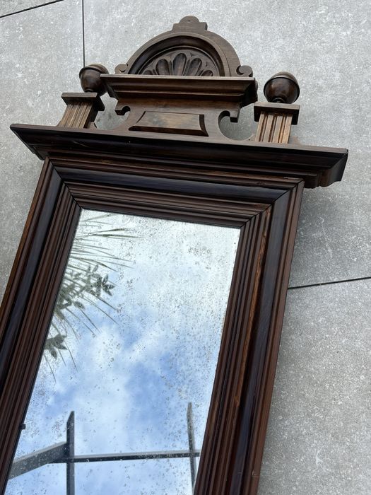 Oryginalne Piękne Dtewniane Antyczne  Lustro Secesja