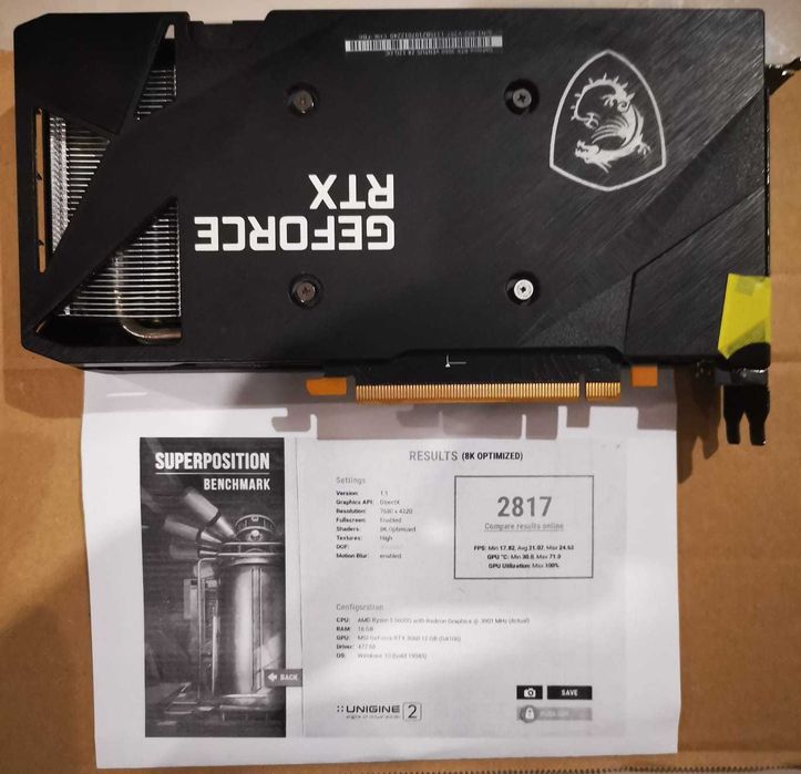 PROMOÇÃO - MSI Rtx 3060 Ventus 2 X 12G OC