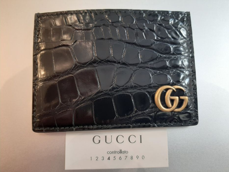 Carteira pele crocodilo - Marca Gucci Original