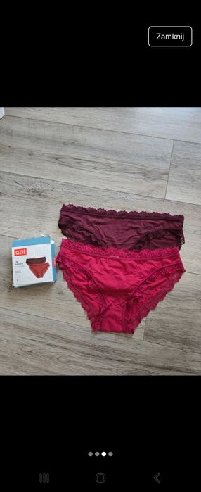 Figi damskie z koronkowym wykończeniem L