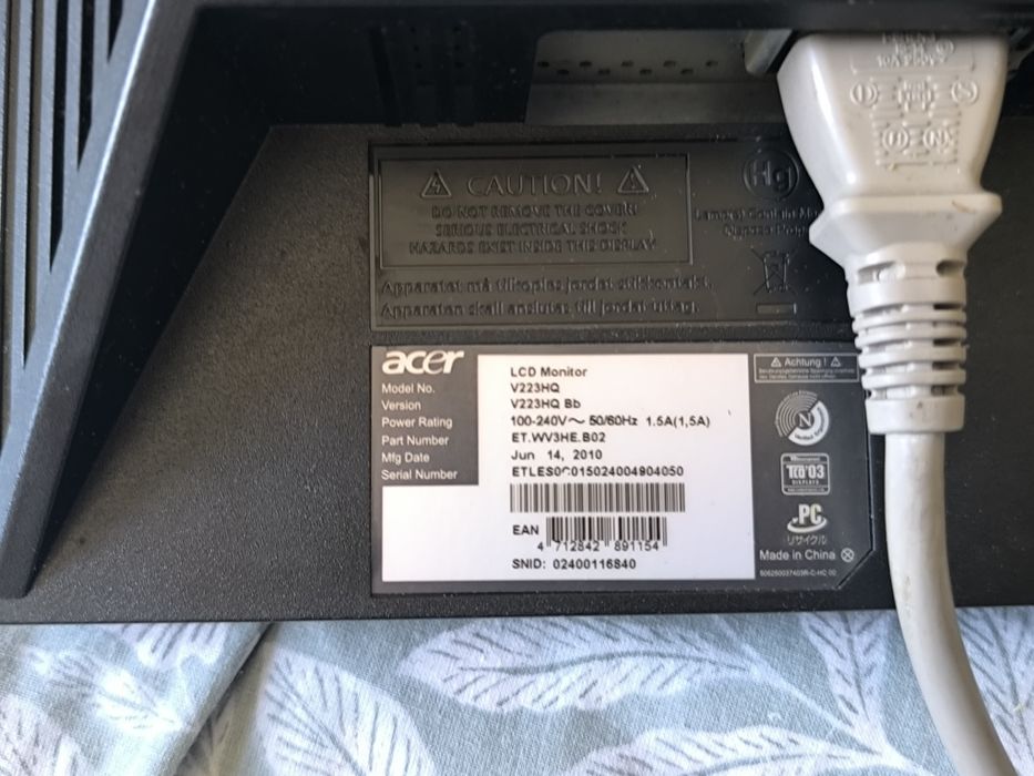 робочий Монітор 22 дуйми acer v233hq  дісплей 1080 Самсунг Асус samsung відеоспостереження LG