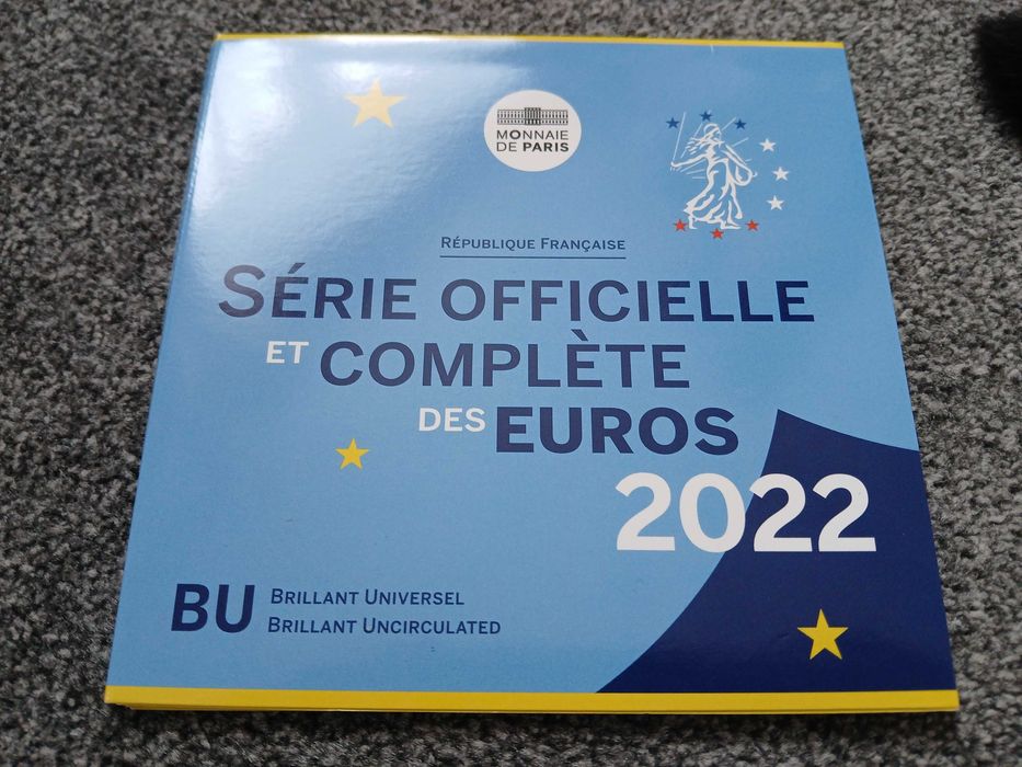 Francja 2022. Euro zestaw monet 1ec-€2. Menniczy blister. Nowe monety