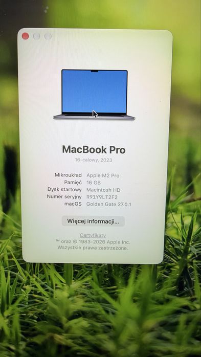 Macbook pro 16 M2 16 Gb ram 500GB SSD