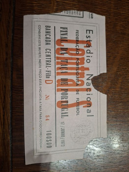 Raro bilhete final Taca Portugal 1972 73 sporting Setúbal