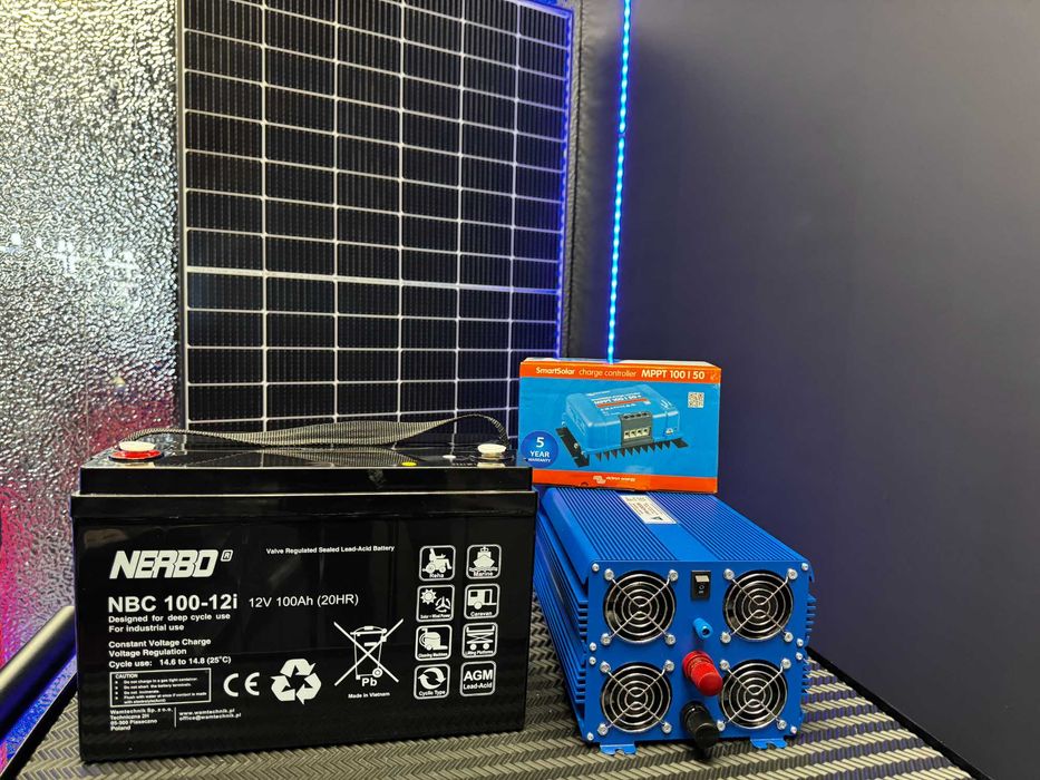 Zestaw fotowoltaiki kamper , działka (440W , mppt 100/50 , Sinus 2000W