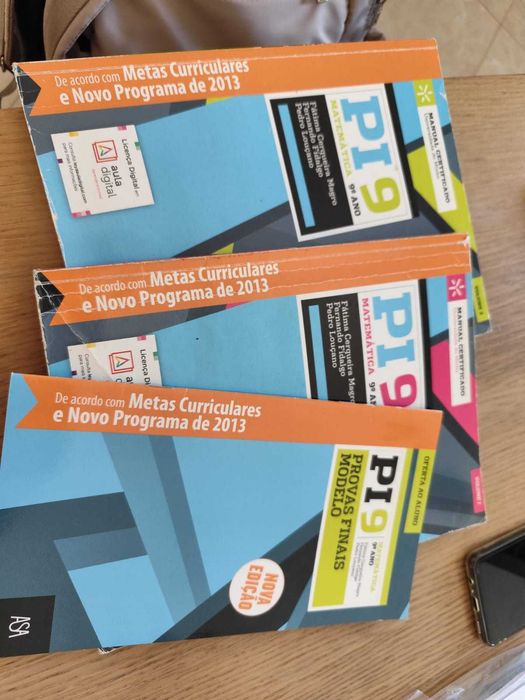 Manuais e livro de provas Matemática 9º ano - PI9