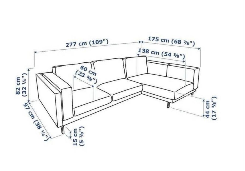 sofá nockeby ikea 3 lugaras + chaise longue com costas