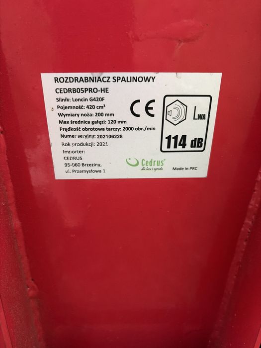 Cedrus RB 05 pro- he rębak rozdrabniacz do gałęzi