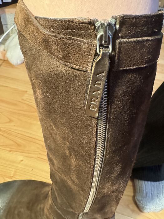 Prada сапоги замша та натуральна шкіра