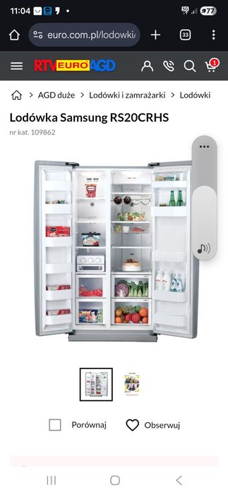 Lodówko-zamrażarka   dwu drzwiowa