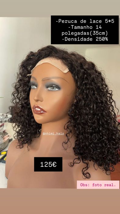 Perucas de cabelo humano( fácil uso)