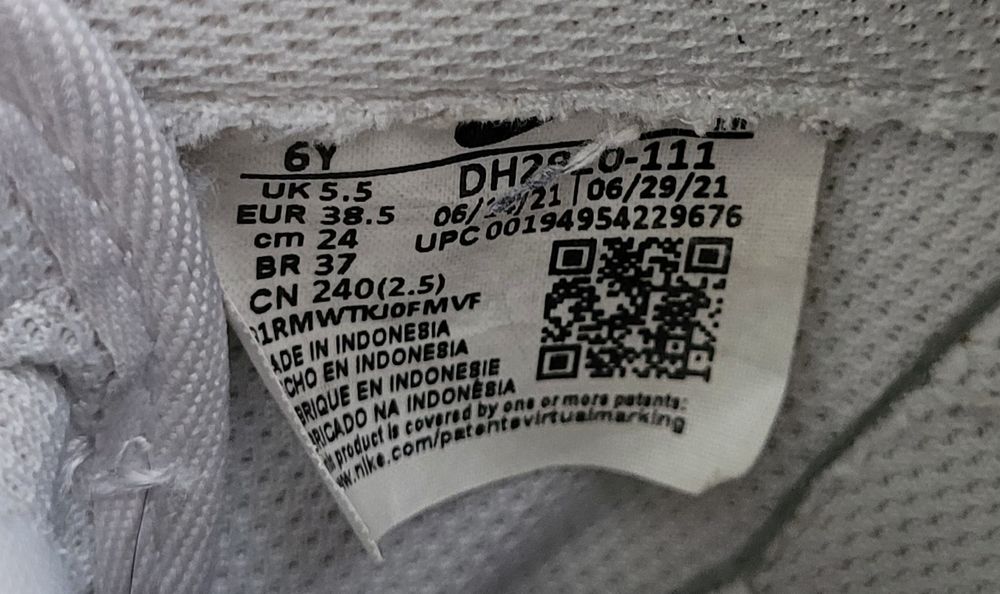 Nike Air Force I 38.5 25 cm Białe