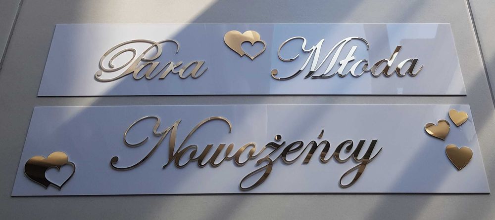 Rejestracja na auto ślubne,komplet