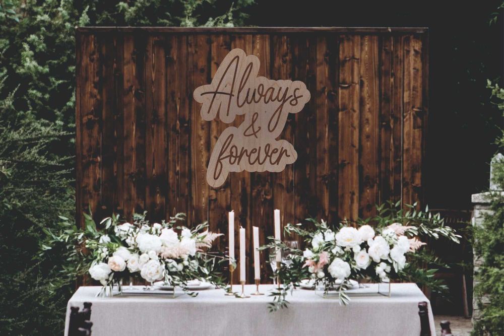 Napis 3D Always & forever Na wesele ściankę boho rustykalne neon led