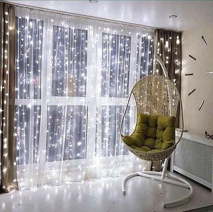 Гірлянда Водопад Штора Батарейках Гирлянда Герлянда теплий 2х2 2*2 3х2