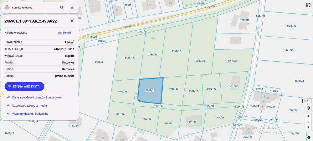 Działka Budowlana UZBROJONA Katowice Podlesie