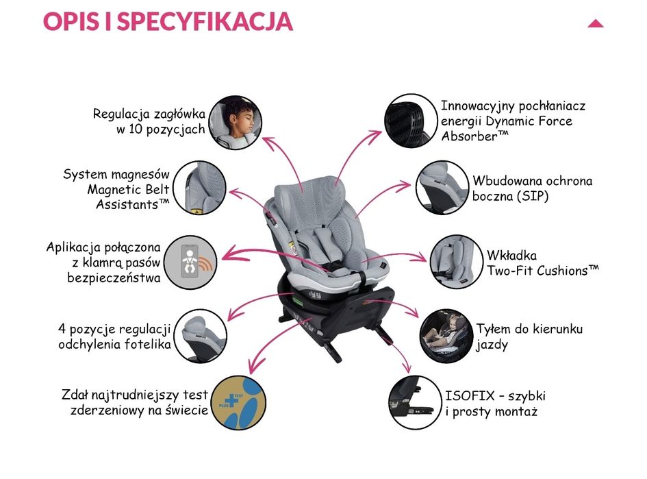 Fotelik bezwypadkowy BeSafe iZi Twist M i-Się do 18kg (4 lata)